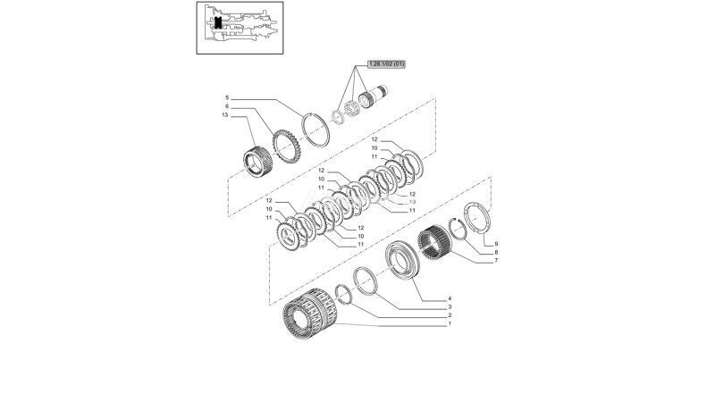 Obudowa sprzęgła  47136592 otra pieza de transmisión para New Holland T6010 T6090 T6070  tractor de ruedas