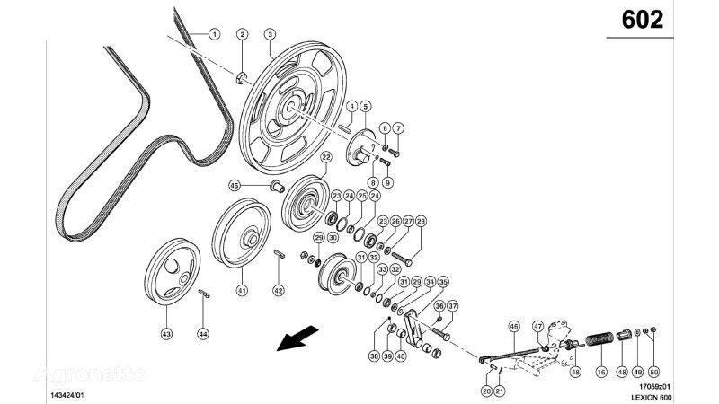 Claas Lexion 600 ROLKA NAPINACZA WST. ZMONT.  0006448270 (Napęd skrzyn polea para Claas Lexion 600  cosechadora de cereales